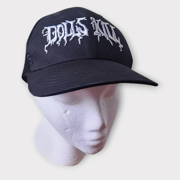 Dolls Kill Trucker Hat Embroidered Logo Snap Back Baseball Cap - Picture 1 of 10